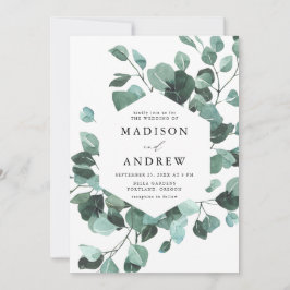 Moderne Waterverf Eucalyptus Groene Huwelijk Kaart
