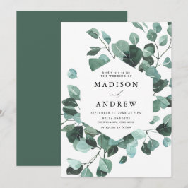 Moderne Waterverf Eucalyptus Groene Huwelijk Kaart