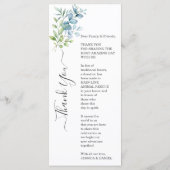 Moderne Waterverf Eucalyptus Groene Huwelijk Menu (Achterkant)