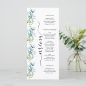 Moderne Waterverf Eucalyptus Groene Huwelijk Menu (Staand voorkant)