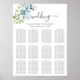 Moderne Waterverf Eucalyptus Groene Huwelijk Poster