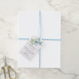 Moderne Waterverf Eucalyptus Groene Trouwdag Cadeaulabel