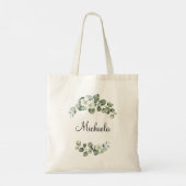 Moderne Waterverf Eucalyptus laat zich persoonlijk Tote Bag (Achterkant)