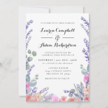 Moderne Waterverf Eucalyptus & Lavender Bruiloft