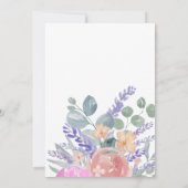 Moderne Waterverf Eucalyptus & Lavender Bruiloft Kaart (Achterkant)