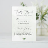 Moderne Waterverf Eucalyptus Leaves RSVP Kaartje (Staand voorkant)