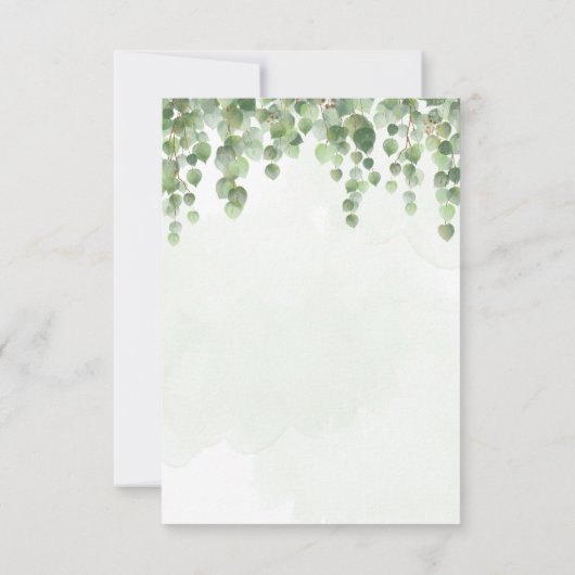 Moderne Waterverf Eucalyptus Leaves RSVP Kaartje (Achterkant)