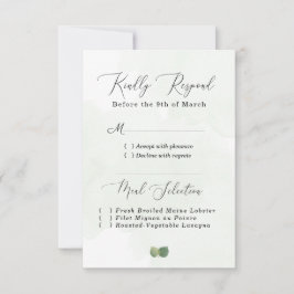 Moderne Waterverf Eucalyptus Leaves RSVP Kaartje