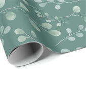 Moderne Waterverf Eucalyptus Pattern Green Cadeaupapier (Rol Hoek)