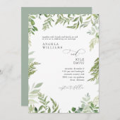 Moderne Waterverf Eucalyptus Sage Wedding Invitat Kaart (Voorkant / Achterkant)