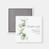 Moderne Waterverf Eucalyptus Script Bruiloft Magneet (Voorkant / Achterkant)