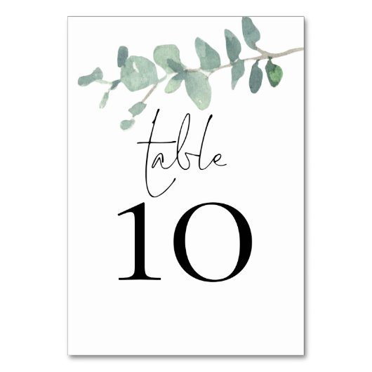 Moderne Waterverf Eucalyptus Script Weddenschap Kaart (Voorkant)