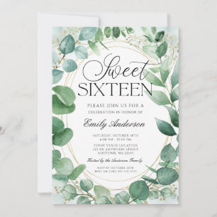 Moderne Waterverf Eucalyptus Sweet 16 Kaart