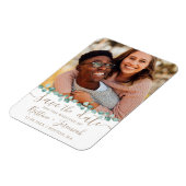 Moderne Waterverf Eucalyptus Vine Foto bruiloft Magneet (Linkerzijde)