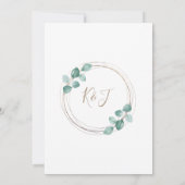 Moderne Waterverf Eucalyptus Vine Foto bruiloft Save The Date (Achterkant)