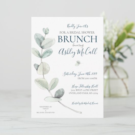 Moderne Waterverf Eucalyptus Vrijgezellenfeest uit Kaart (Staand voorkant)