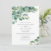 Moderne Waterverf Eucalyptus Weddenschap Kaart (Staand voorkant)
