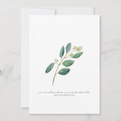 Moderne Waterverf Eucalyptus Weddenschap Kaart (Achterkant)