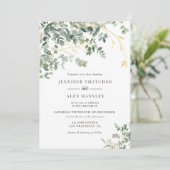 Moderne Waterverf Eucalyptus Weddenschap Kaart (Staand voorkant)