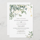 Moderne Waterverf Eucalyptus Weddenschap Kaart (Voorkant / Achterkant)