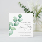 Moderne Waterverf Eucalyptus Weddenschap Kaart (Staand voorkant)