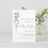 Moderne Waterverf Eucalyptus Weddenschap Kaart (Staand voorkant)