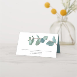 Moderne Waterverf Eucalyptus Wedding Plaatskaartje