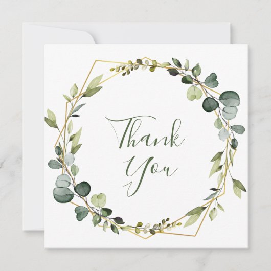 Moderne Waterverf Eucalyptus Wreater Bedankkaart (Voorkant)