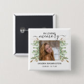 Moderne waterverf Eucalyptusblad | Fotohouder Vierkante Button 5,1 Cm (Voorkant /achterkant)