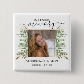 Moderne waterverf Eucalyptusblad | Fotohouder Vierkante Button 5,1 Cm (Voorkant)