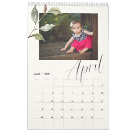 Moderne Waterverf Eucalyptusscript Multi Photo Kalender