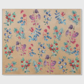 Moderne Waterverf feestelijke winterbessen Kraft Cadeaupapier (Vlak)