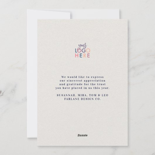 Moderne Waterverf Festive Pine Tree Business Logo Feestdagenkaart (Achterkant)