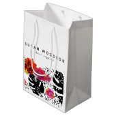 Moderne Waterverf flessengebalste monstera patroon Medium Cadeauzakje (Achterkant Gekanteld)