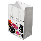 Moderne Waterverf flessengebalste monstera patroon Medium Cadeauzakje (Voorkant Gekanteld)