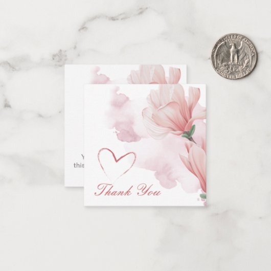 Moderne waterverf floraal notitiekaartje (Voorkant / Achterkant in situ)