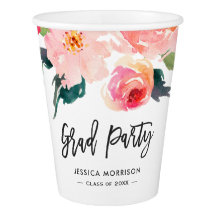 Moderne Waterverf Floral 2020 Graduation Party