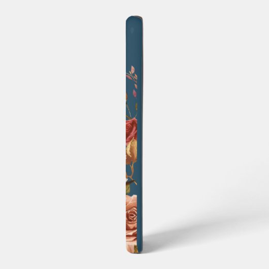 Moderne Waterverf Floral 2-foto monogram Samsung Galaxy Hoesje (Linkerkant)