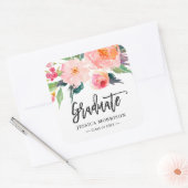 Moderne Waterverf Floral Afstuderen Afstuderen Fav Vierkante Sticker (Envelop)