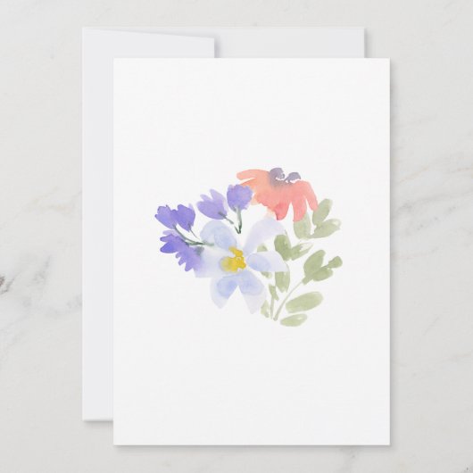 Moderne Waterverf Floral Afstuderen Kaart (Achterkant)