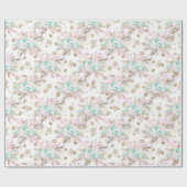 Moderne Waterverf Floral Baby shower Birthday Cadeaupapier (Vlak)