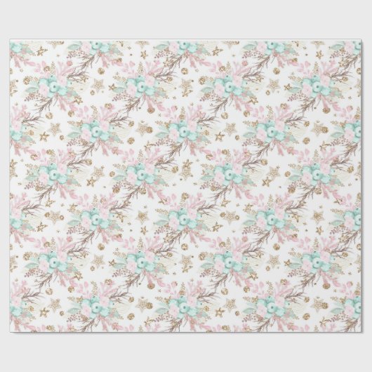 Moderne Waterverf Floral Baby shower Birthday Cadeaupapier (Vlak)