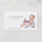 Moderne Waterverf Floral Bakery Pastry Chef Visitekaartje (Voorkant)