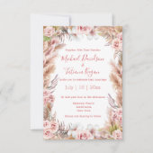moderne waterverf floral boho pampas kaart (Voorkant)