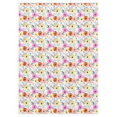 Moderne Waterverf Floral Botanical Flowers Long T Tafelkleed (Voorkant)