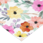 Moderne Waterverf Floral Botanical Flowers Long T Tafelkleed (Gekanteld)