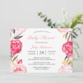 Moderne Waterverf Floral Botanisch Baby shower Kaart (Staand voorkant)
