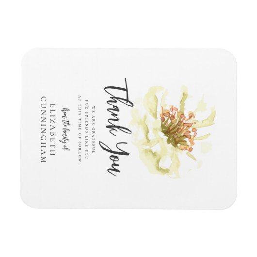 Moderne Waterverf Floral Botanische Memorial Bedan Magneet (Horizontaal)