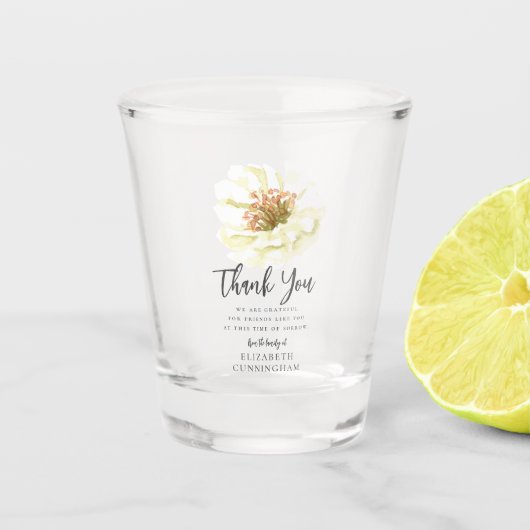 Moderne Waterverf Floral Botanische Memorial Bedan Shot Glas (Voorkant)