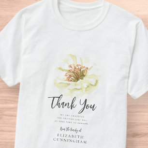 Moderne Waterverf Floral Botanische Memorial Bedan T-shirt